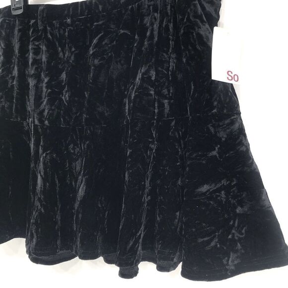So Black Luxe Velvety Velour Pull On Peplum Mini Skirt NEW - Picture 6 of 16